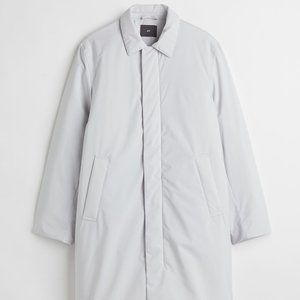NEW NWT H&M XXL Light Gray Water-repellent Car Coat